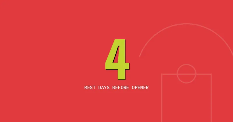 4: Rest days before opener