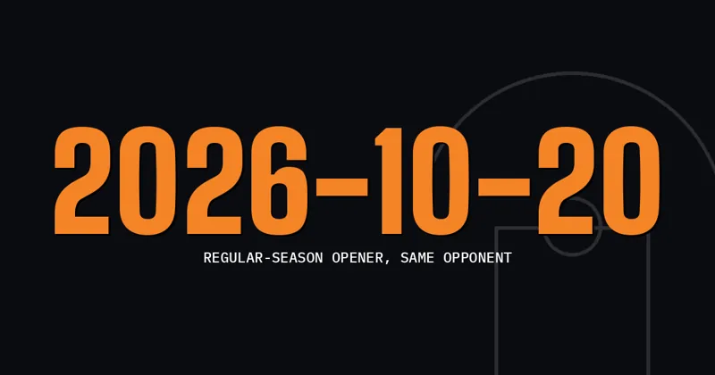 2026-10-20: Regular-season opener, same opponent