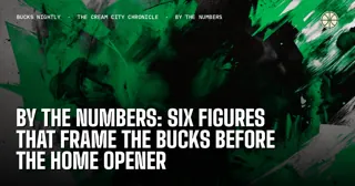 By the Numbers: Six Figures That Frame the Bucks Before the Home Opener