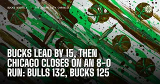Bucks Lead by 15, Then Chicago Closes on an 8-0 Run: Bulls 132, Bucks 125