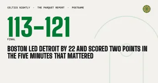 Boston Led Detroit by 22 and Scored Two Points in the Five Minutes That Mattered