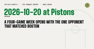 A Four-Game Week Opens With the One Opponent That Matched Boston