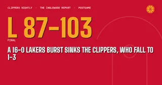 A 16-0 Lakers Burst Sinks the Clippers, Who Fall to 1-3
