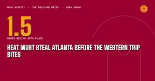 Heat Must Steal Atlanta Before the Western Trip Bites