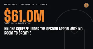 Knicks Squeeze Under the Second Apron With No Room to Breathe