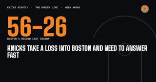 Knicks Take a Loss Into Boston and Need to Answer Fast