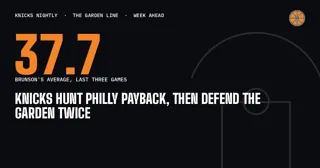 Knicks Hunt Philly Payback, Then Defend the Garden Twice