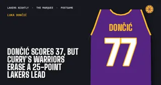 Doncic Scores 37, but Curry's Warriors Erase a 25-Point Lakers Lead