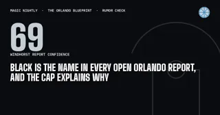 Black is the name in every open Orlando report, and the cap explains why