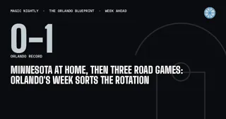 Minnesota at home, then three road games: Orlando's week sorts the rotation