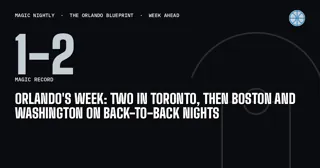 Orlando's week: two in Toronto, then Boston and Washington on back-to-back nights