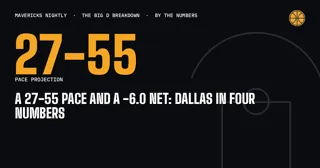 A 27-55 Pace And A -6.0 Net: Dallas In Four Numbers