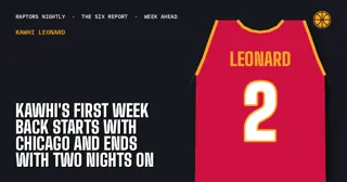 Kawhi's First Week Back Starts With Chicago and Ends With Two Nights on the Road