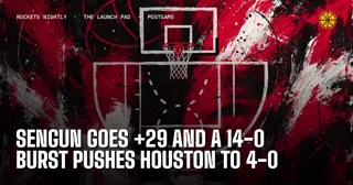 Sengun Goes +29 and a 14-0 Burst Pushes Houston to 4-0