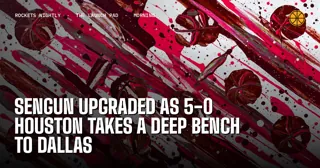 Sengun Upgraded as 5-0 Houston Takes a Deep Bench to Dallas