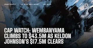 Cap Watch: Wembanyama Climbs to $43.5M as Keldon Johnson's $17.5M Clears