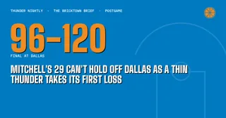 Mitchell's 29 Can't Hold Off Dallas as a Thin Thunder Takes Its First Loss