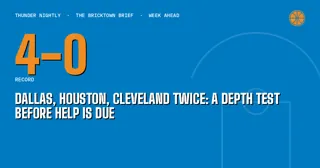 Dallas, Houston, Cleveland Twice: A Depth Test Before Help Is Due