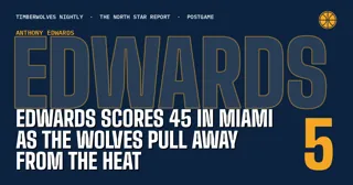 Edwards Scores 45 in Miami as the Wolves Pull Away From the Heat